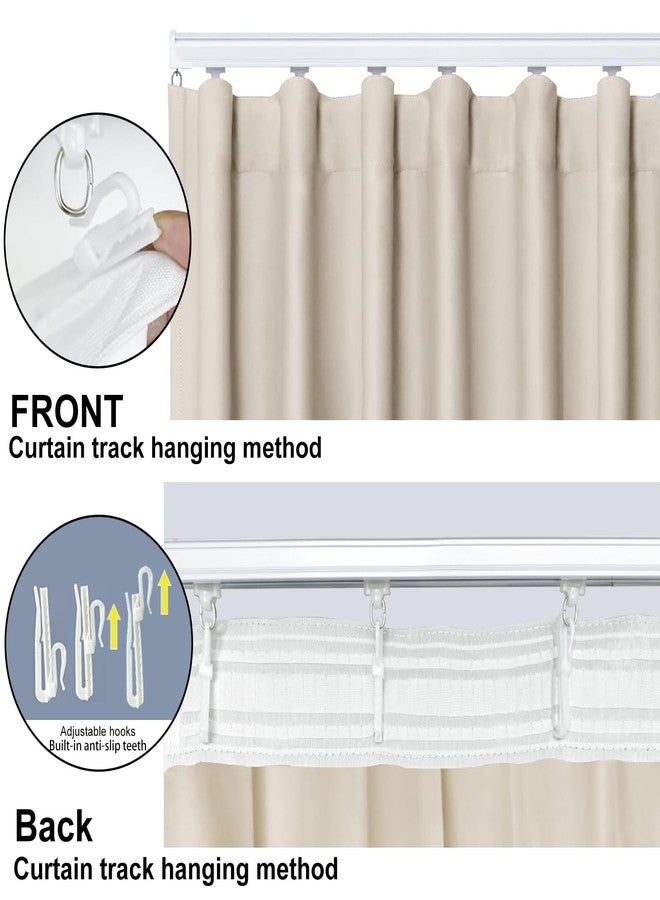 Cbsroro Room Divider Blackout Curtain Track Curtains Wall Dividers Panels Screen for Living Rooms Bedroom Office Privacy Partition Separation, W100 × L96 Inch,1 Panel, Beige - Image 4